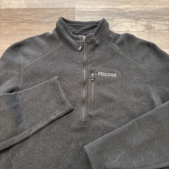 Marmot Drop Line Gray Mens XL 1/2 Zip Pullover Lightweight Fleece Casual Sweater - Picture 1 of 7